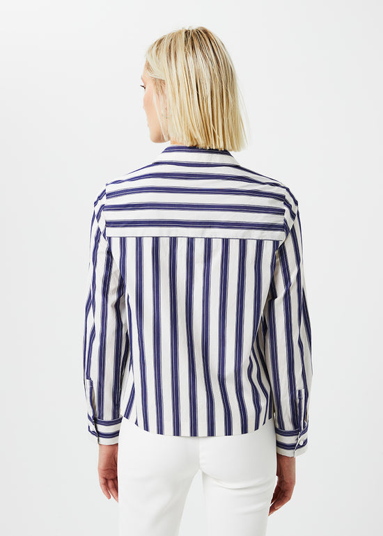 CHEMISE COURTE À LARGES RAYURES