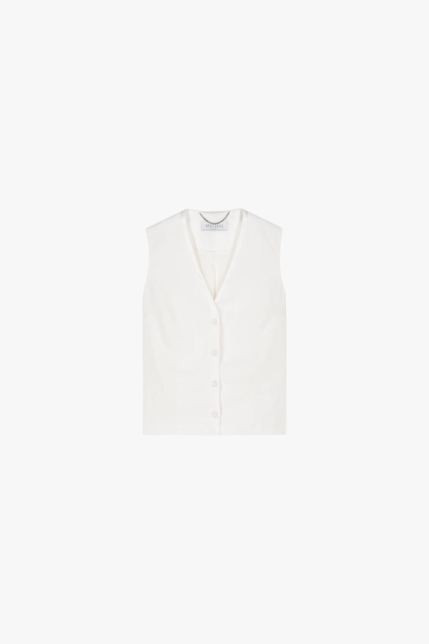 White V-neck sleeveless vest