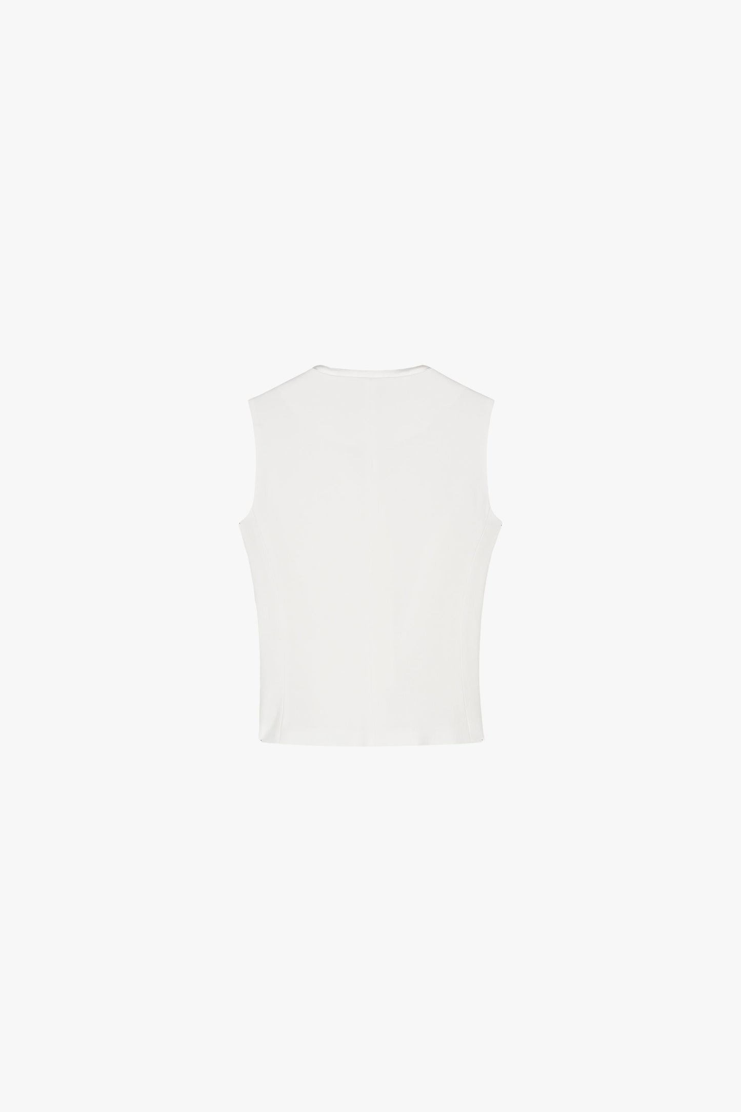 White V-neck sleeveless vest