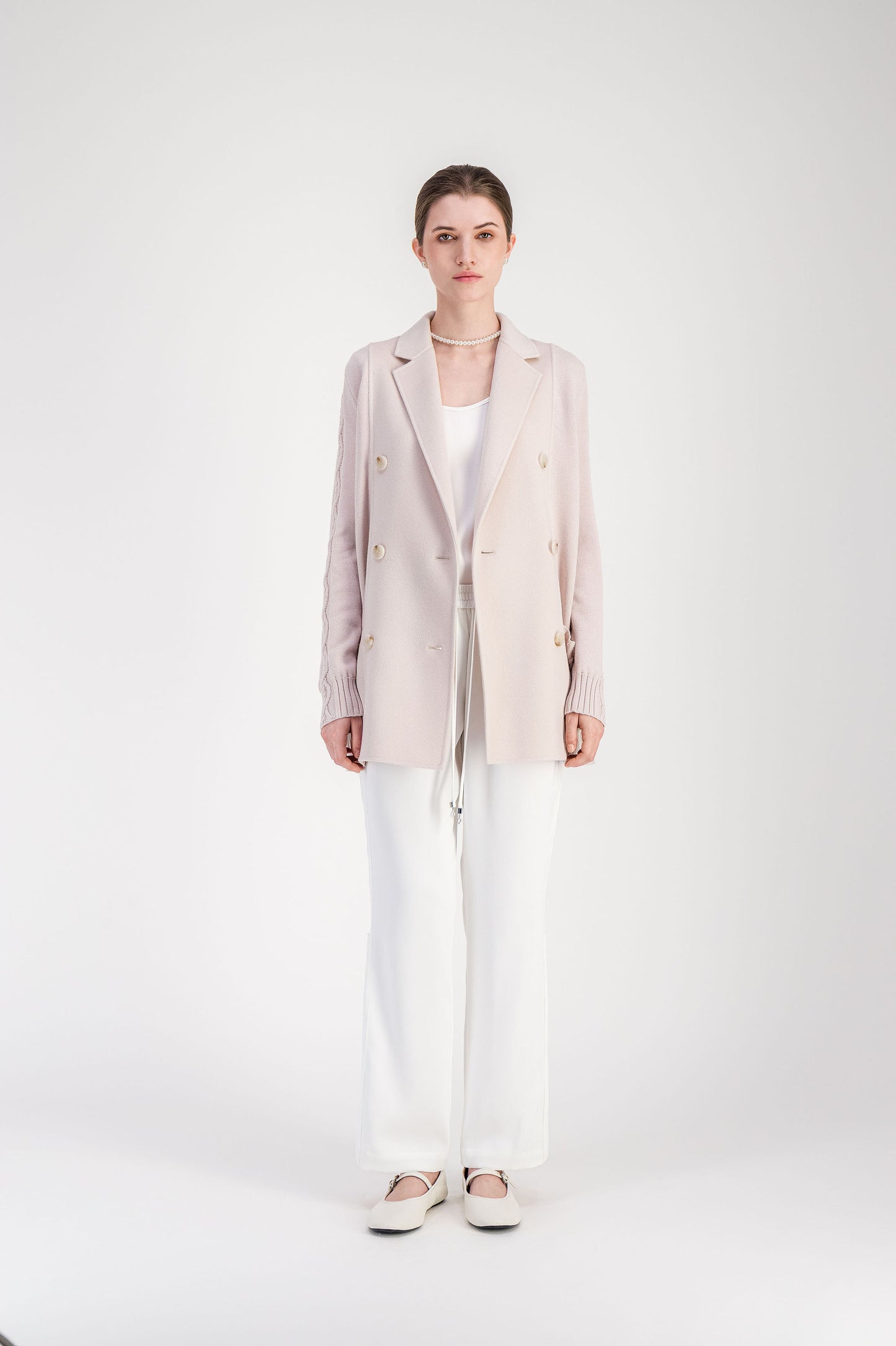 Manteau croisé beton en double face