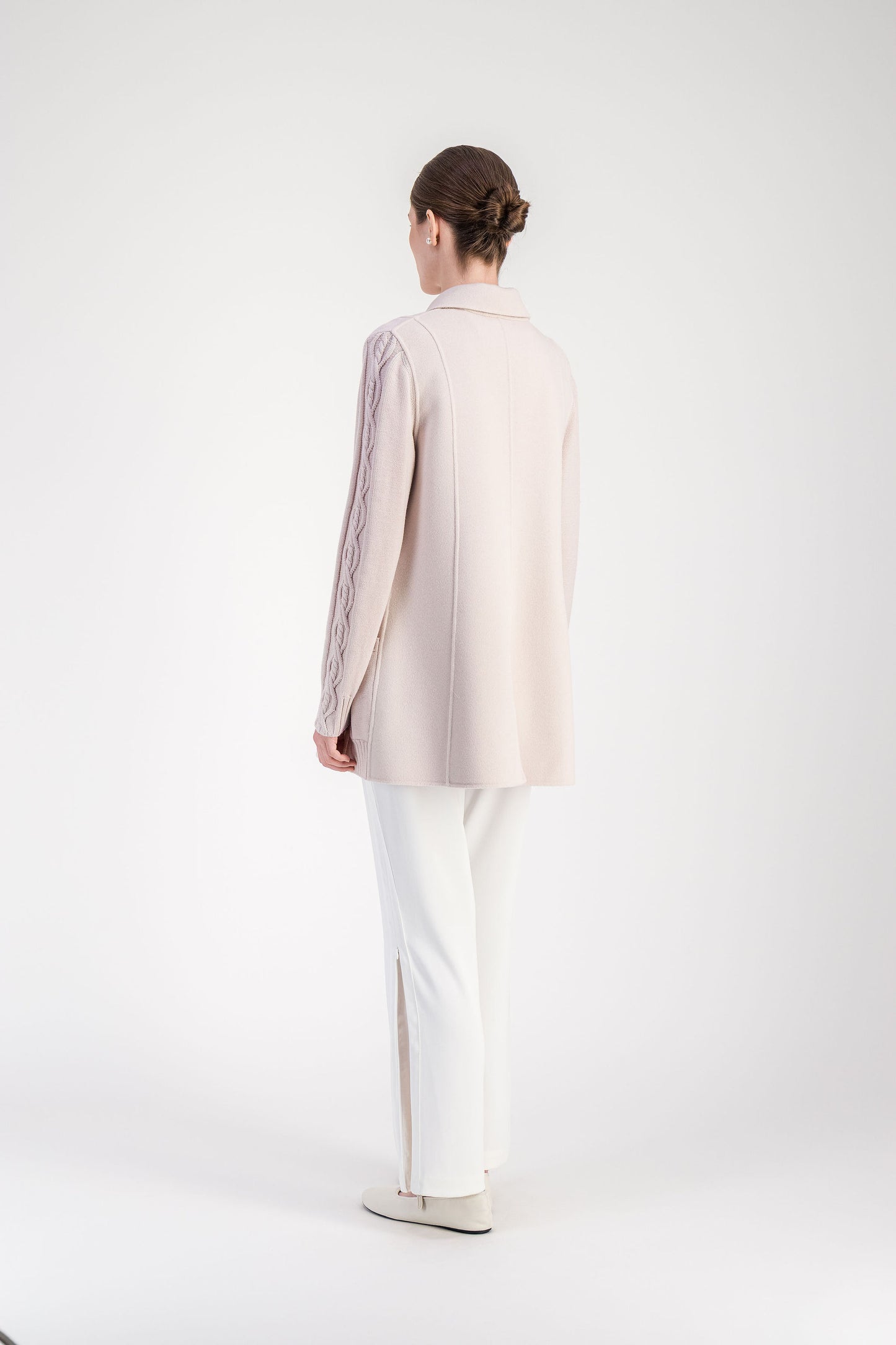 Manteau croisé beton en double face