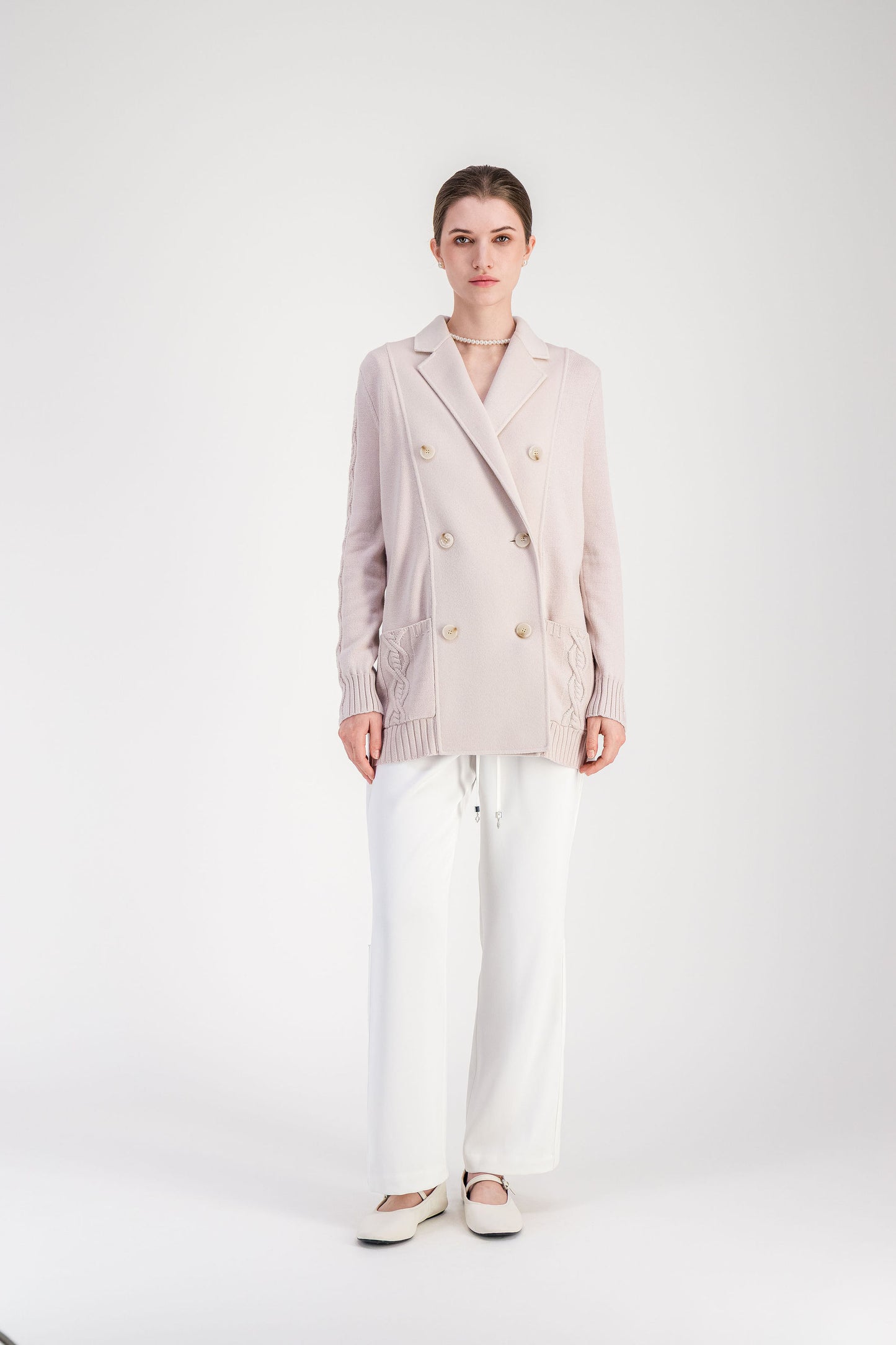 Manteau croisé beton en double face