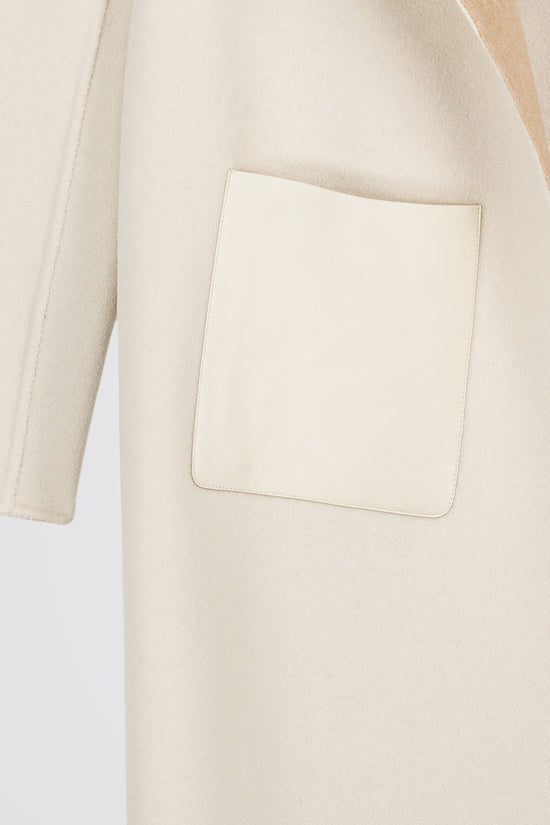 Beige two-tone double-sided coat