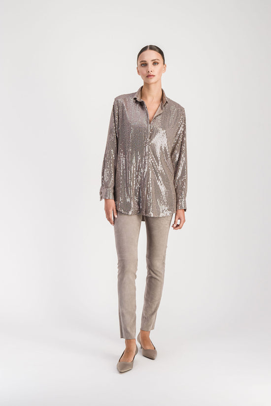 Medium taupe sequin shirt