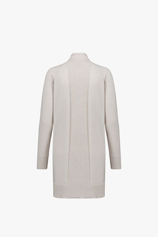 Manteau mi-long en laine et cachemire avec finitions en cuir brodé.