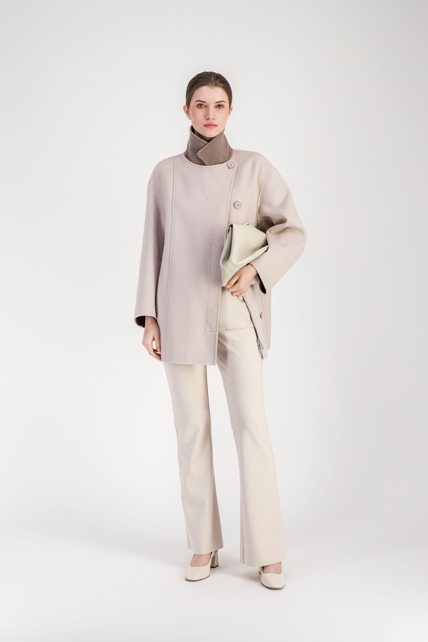 Manteau bouffant  beton en double face