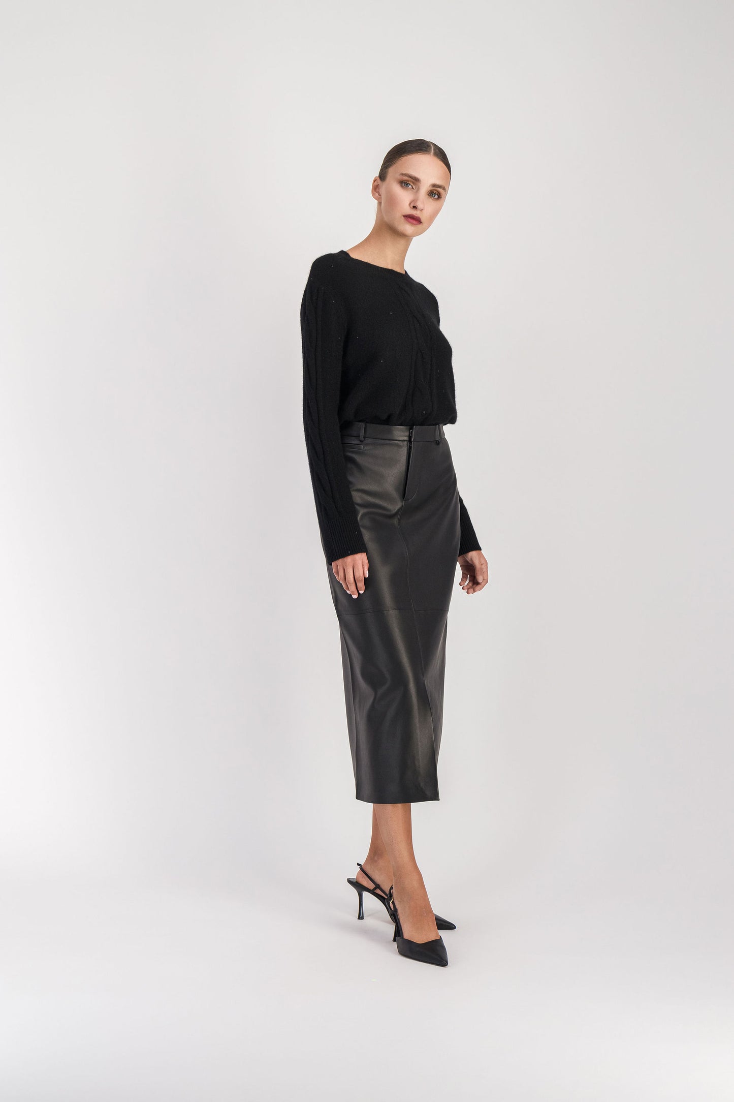 Marks&spencer T. 14 (42) Noir Jupe A-Line Coton Marks&spencer T. 14 (42) Noir Jupe A-Line Coton