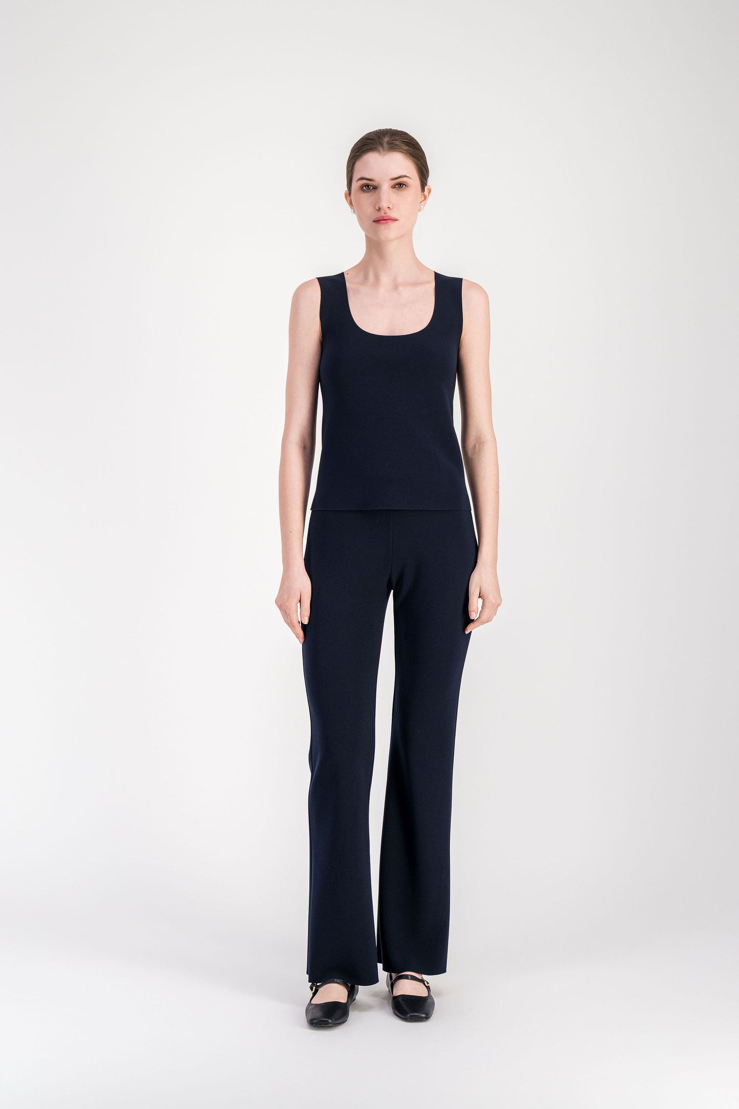 Débardeur marine, encolure carrée