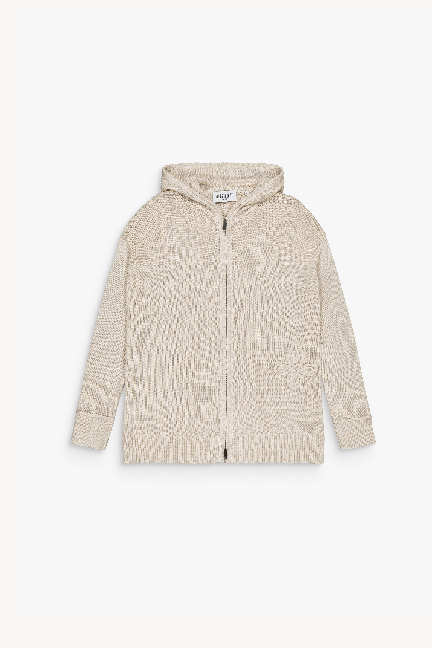 Hooded vest in beige