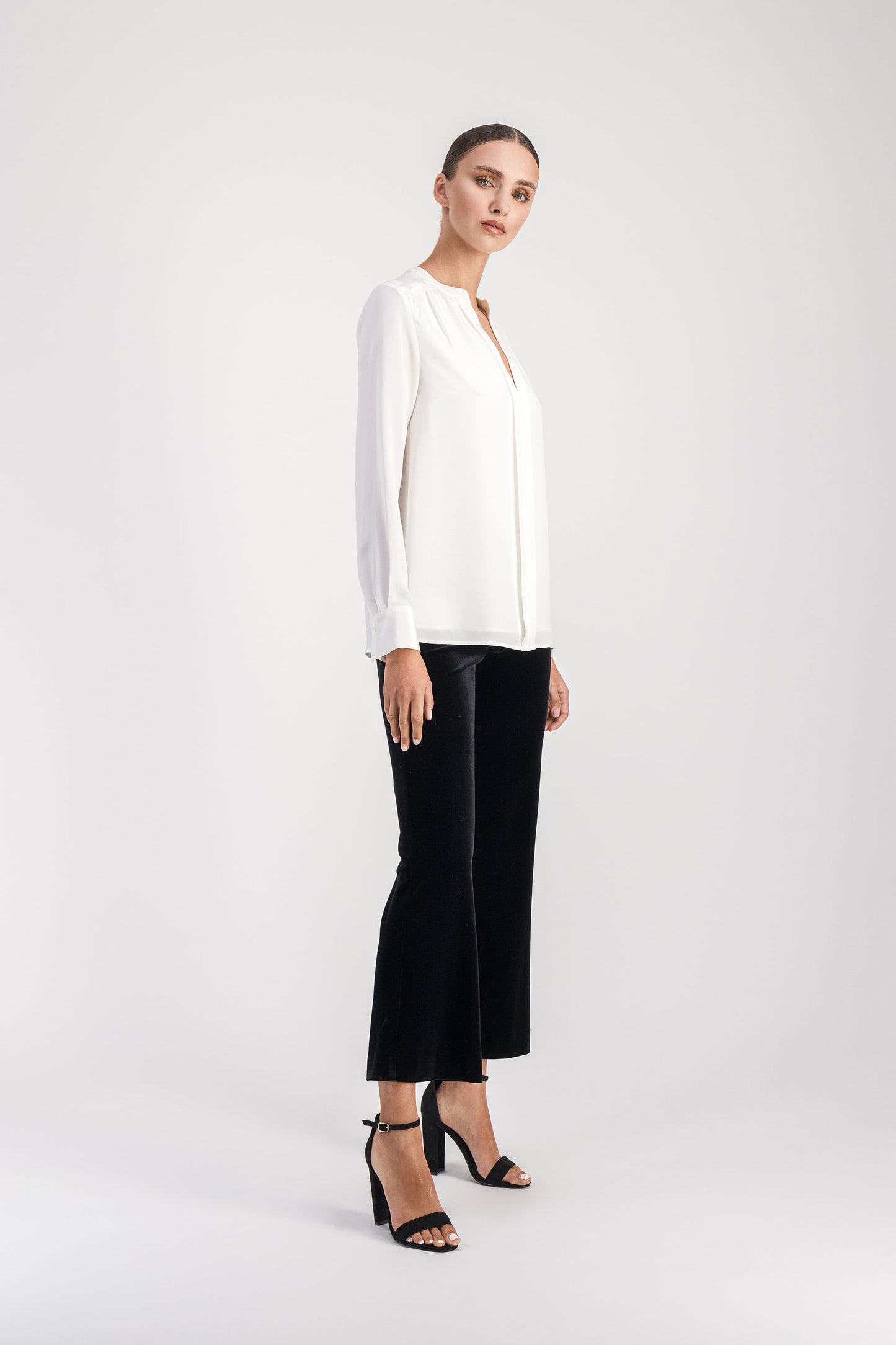 Off-white heavy silk blouse