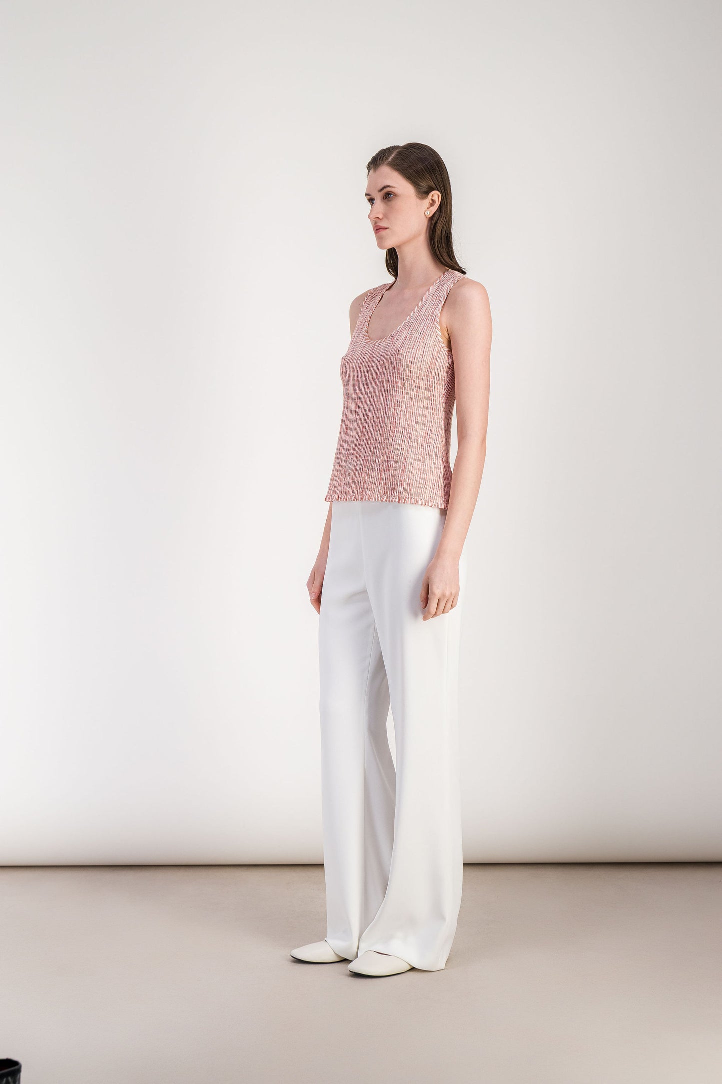 Top ample rose à rayures