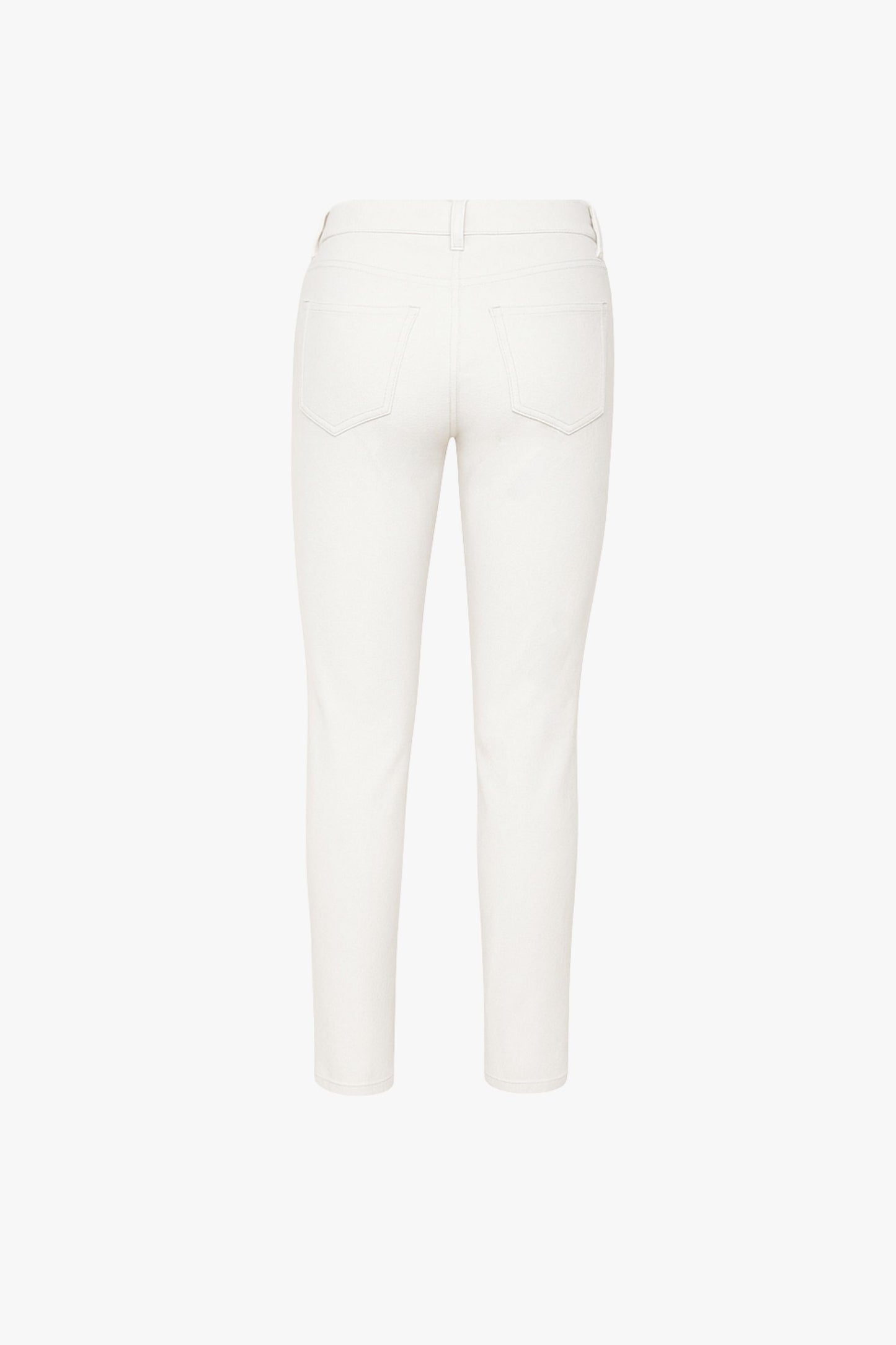 Vue de dos du pantalon façon jean blanc cassé