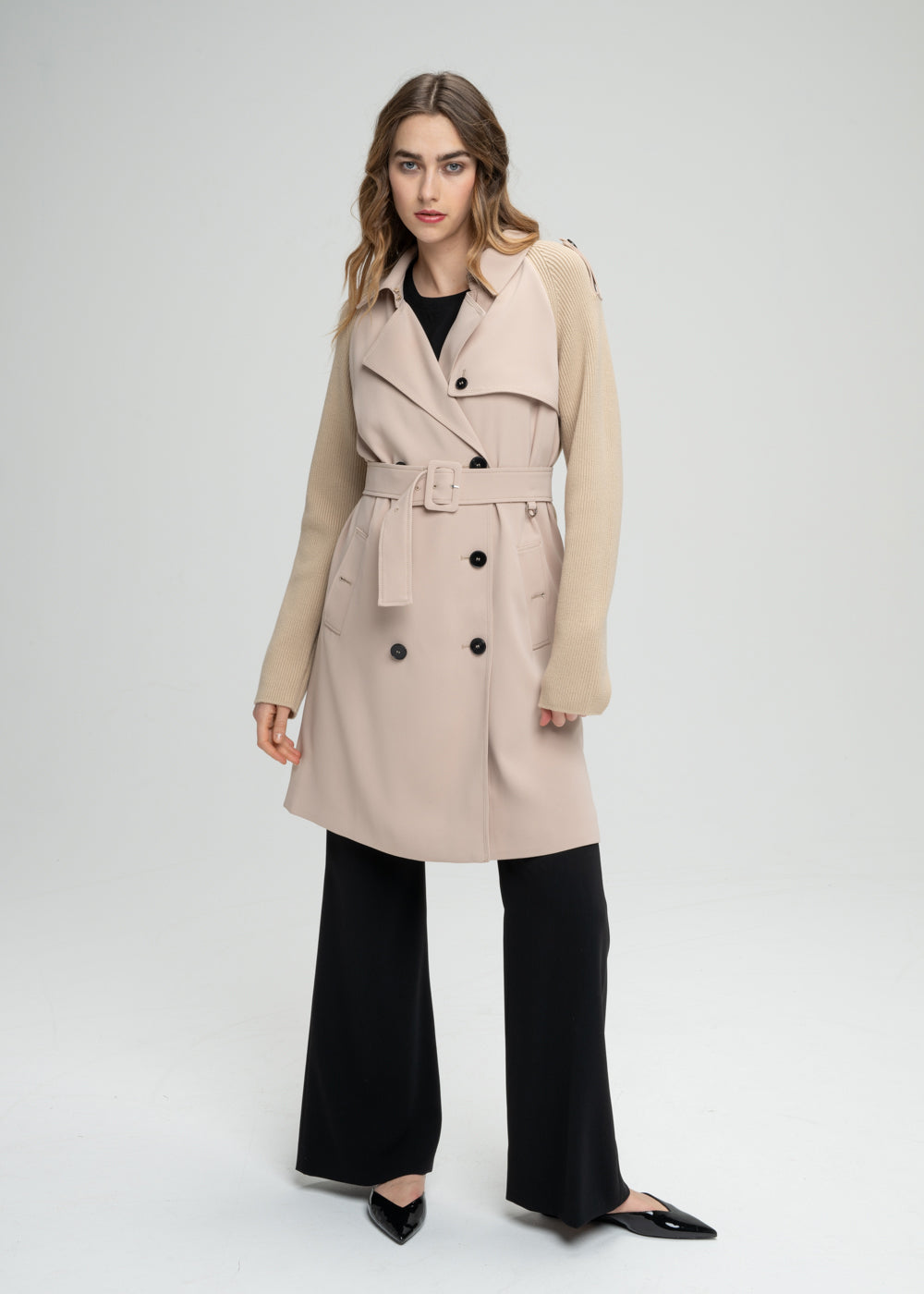 Manteau mi long beige sale