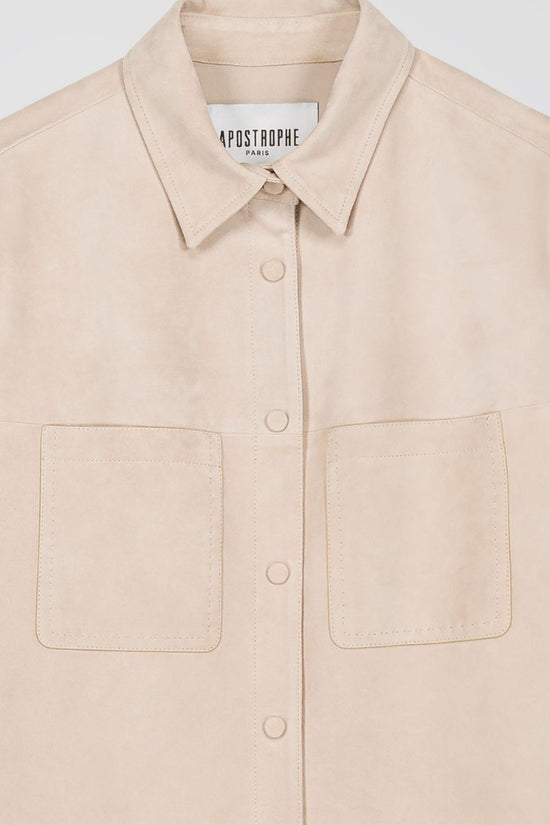 Surchemise en daim beige clair