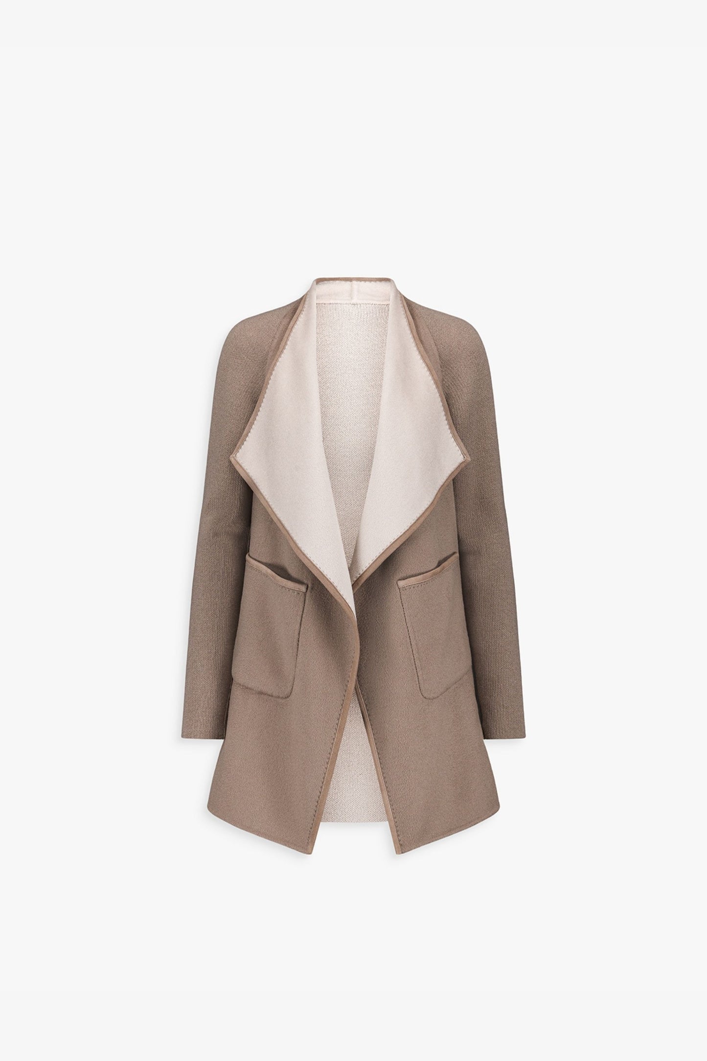 Manteau ample réversible taupe & beton
