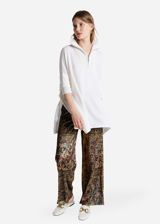 PONCHO EN CACHEMIRE BLANC