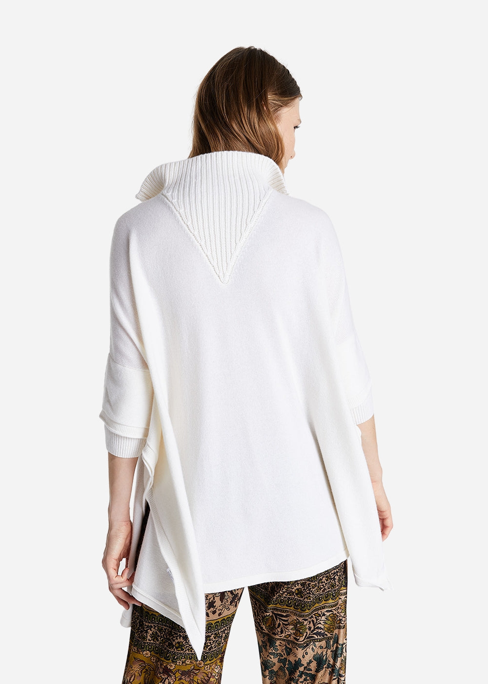 PONCHO EN CACHEMIRE BLANC