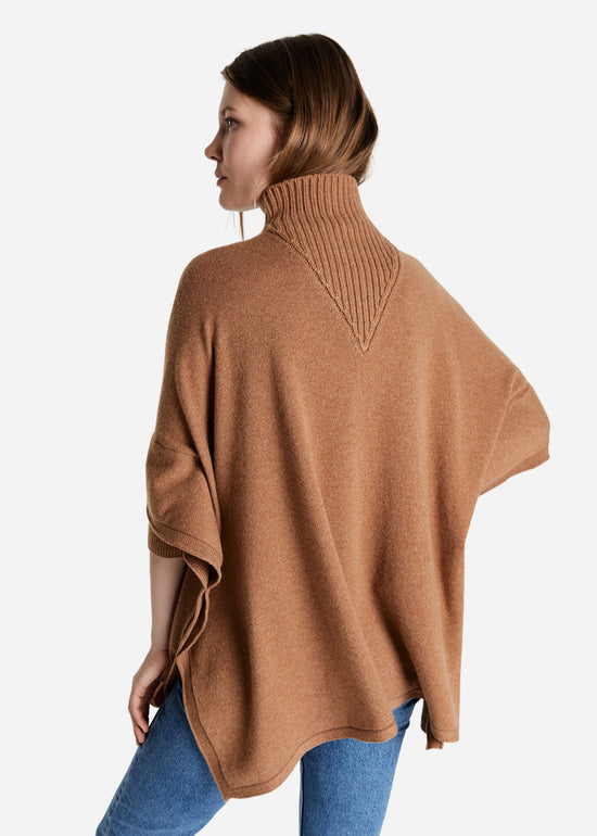 PONCHO EN CACHEMIRE CAMEL