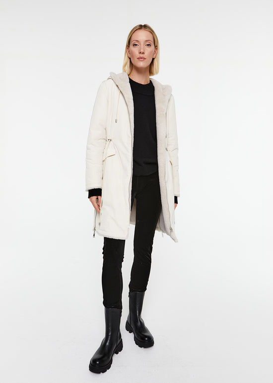 parka réversible fausse fourrure