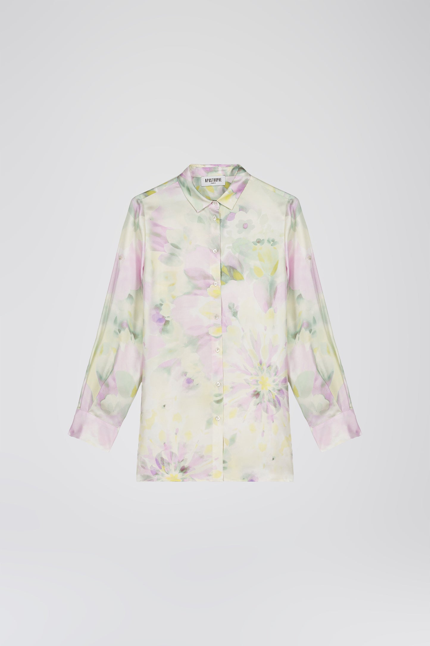 Psychedelic print shirt in silk twill