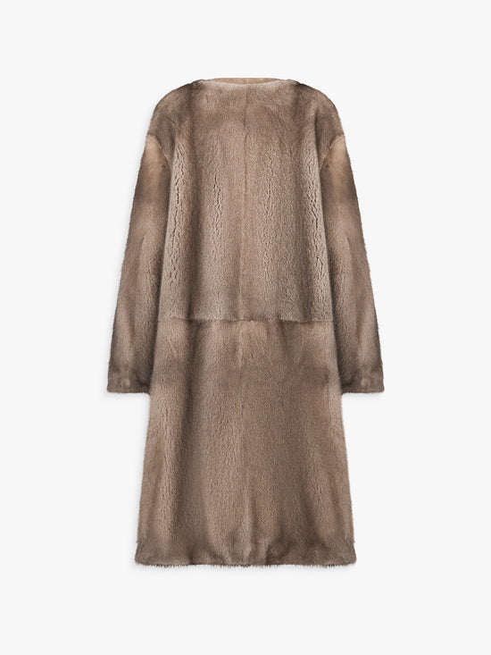 Manteau mi- long en fourrure de vison
