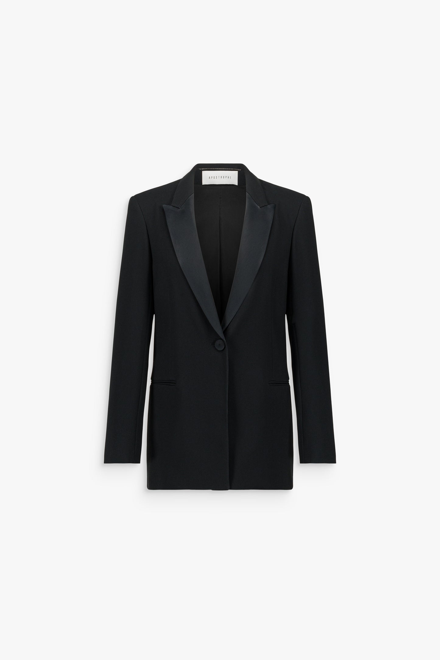 Blazer ajusté noir en crêpe