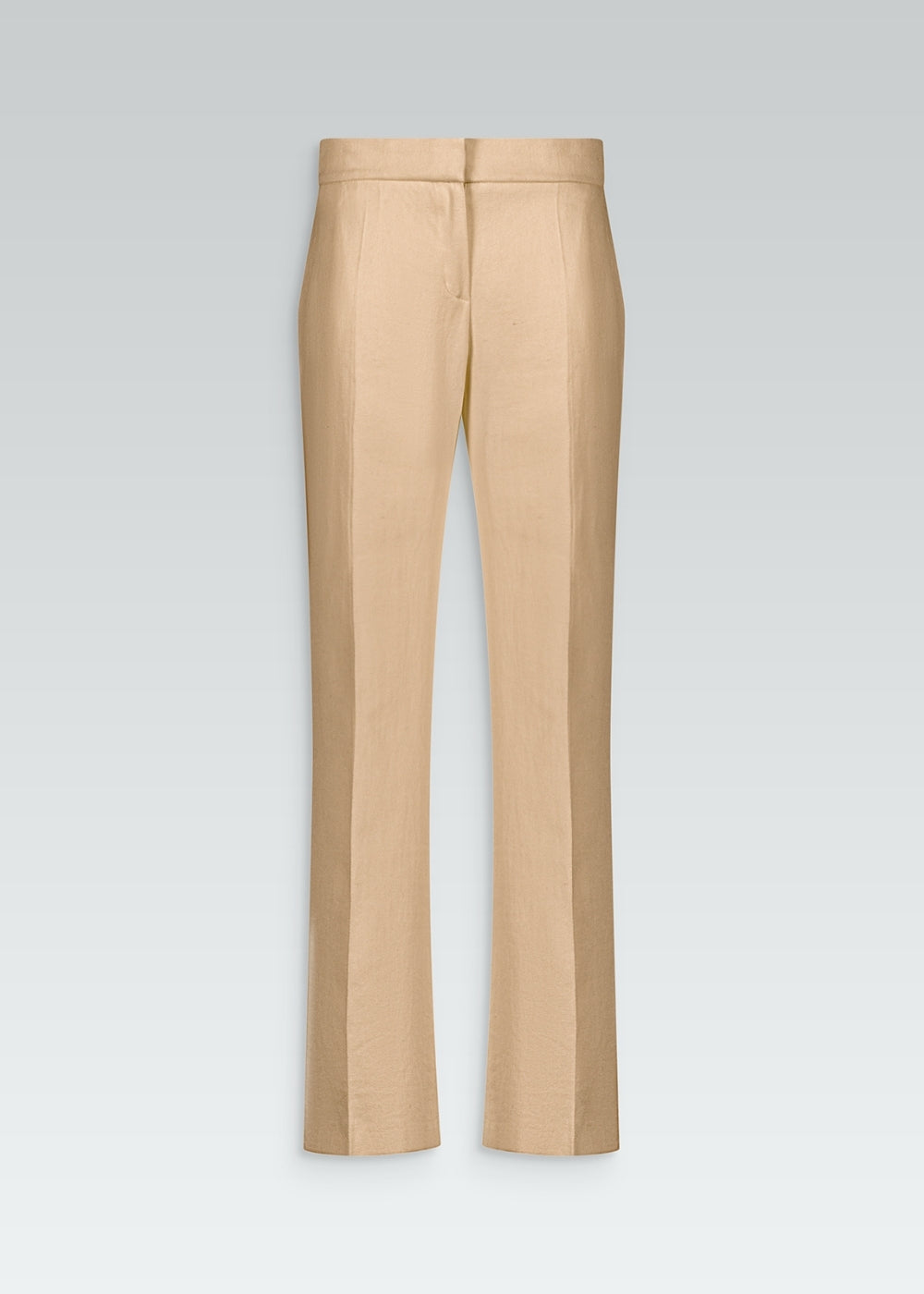 Pantalon en lin beige coupe droite et poches italiennes