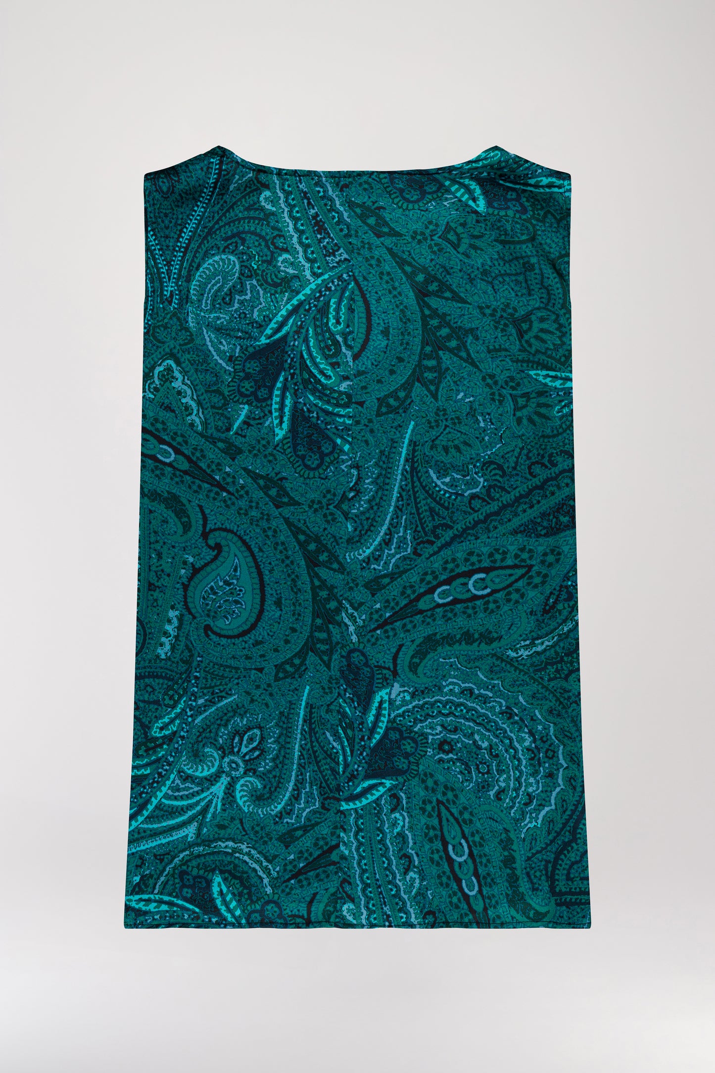 Green paisley print sleeveless top