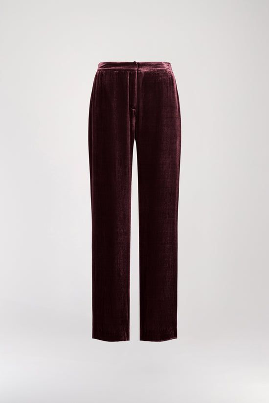 Garnet velvet straight pants