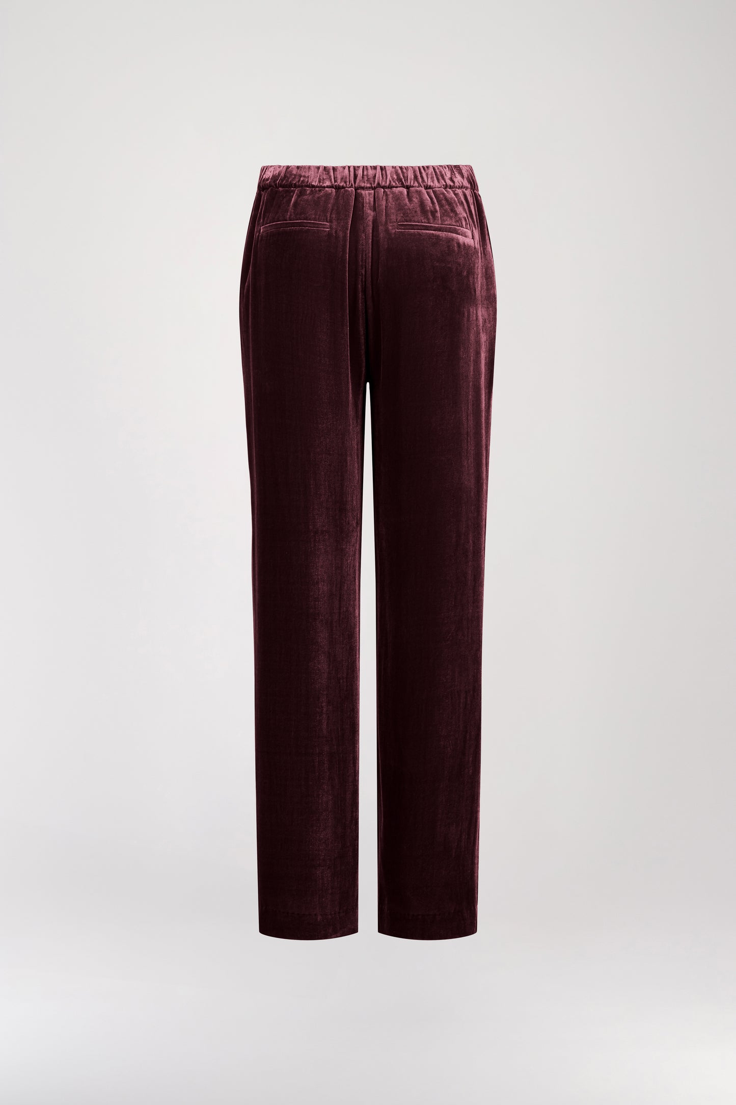 Pantalon droit en velours grenat