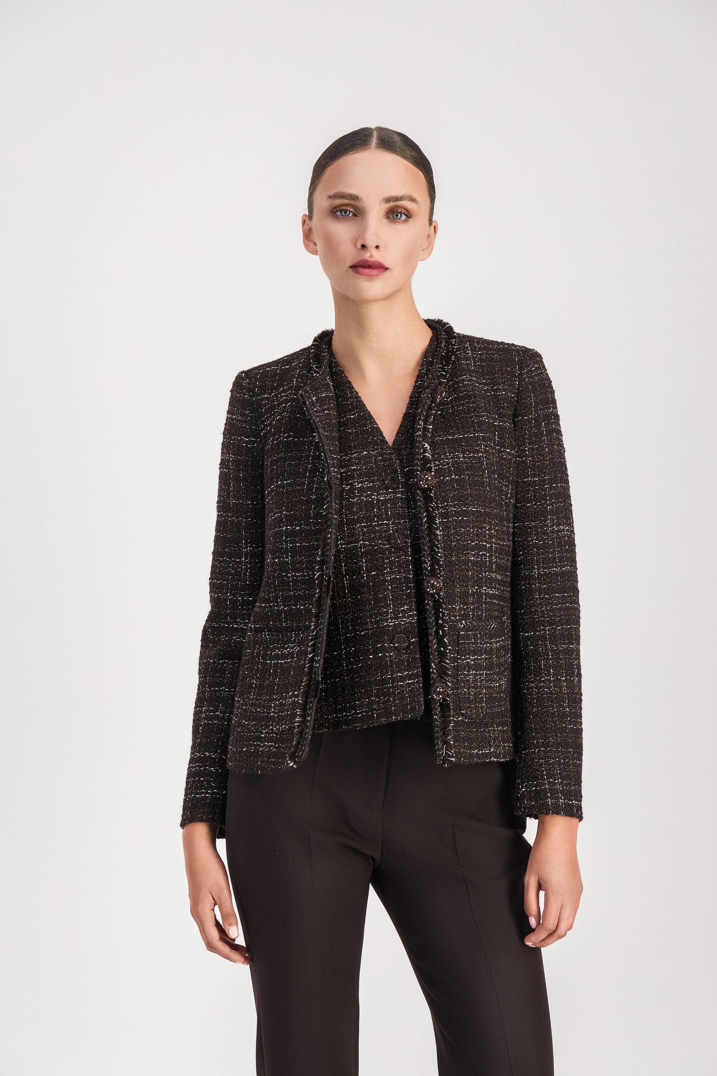 Veste en tweed ebene