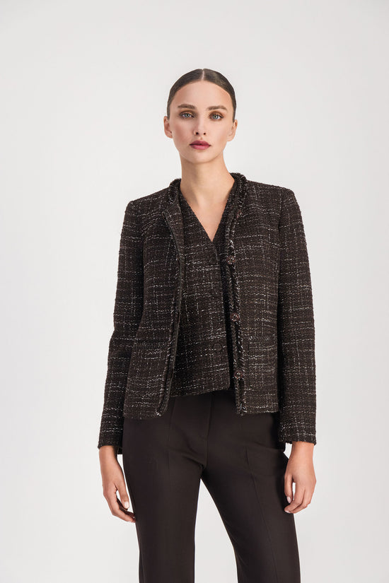 Veste en tweed ebene