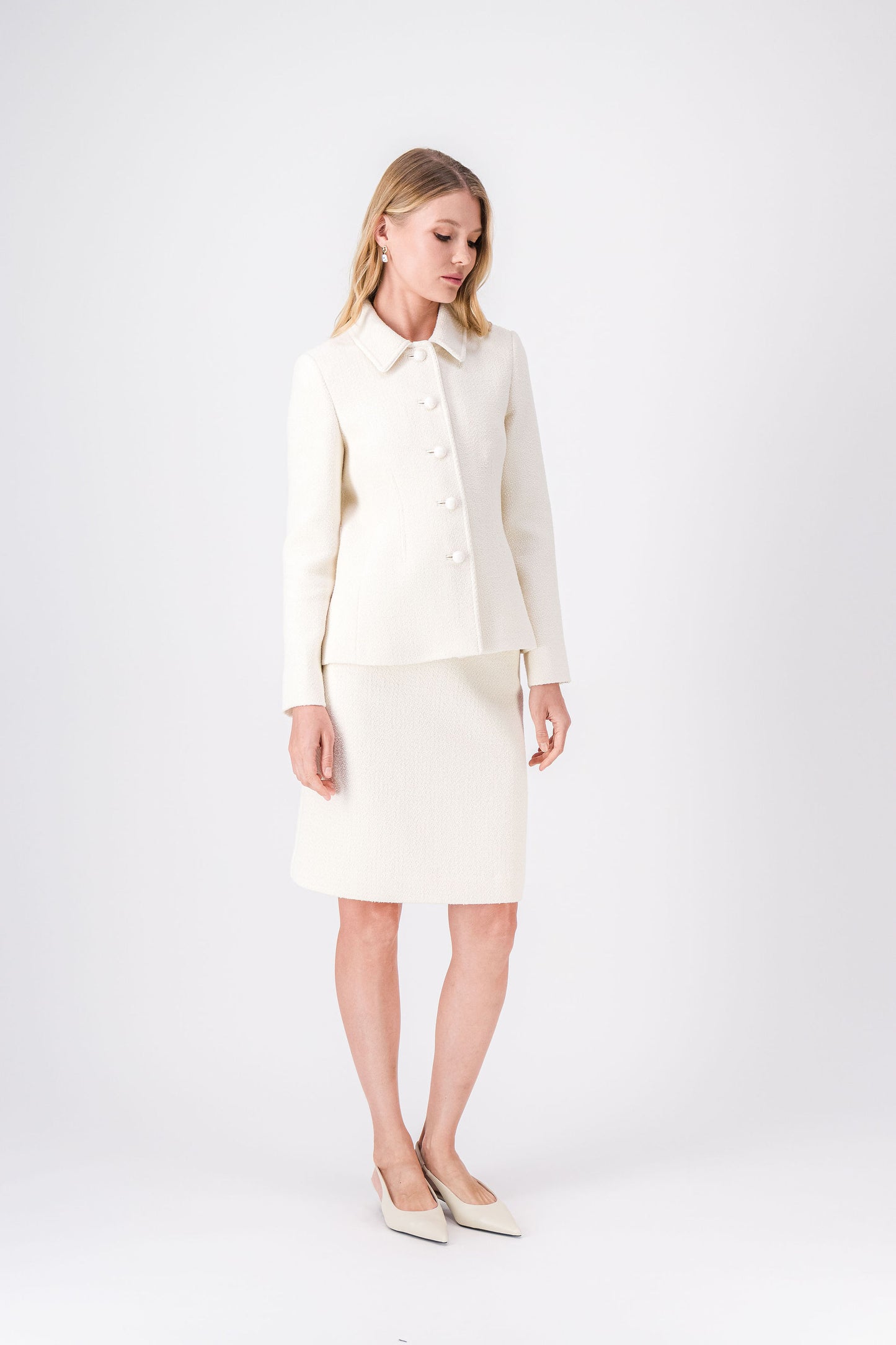 Veste blanc cassée en tweed