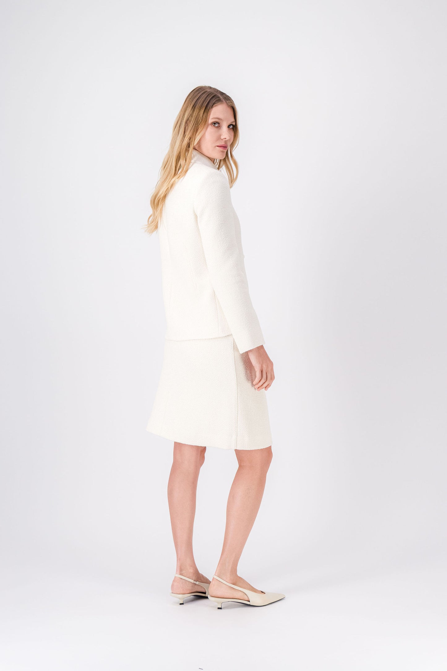 Veste blanc cassée en tweed