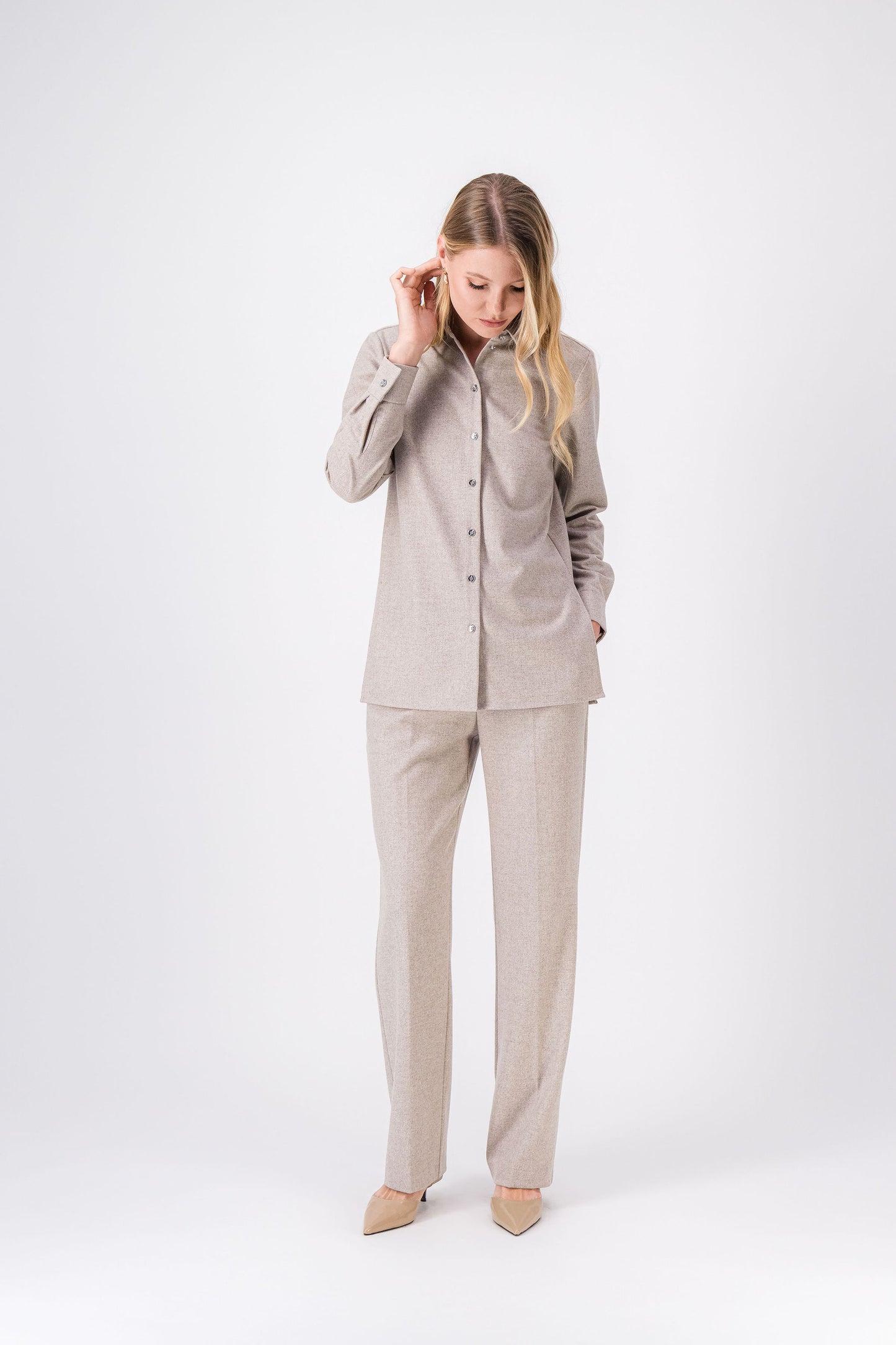 Pantalon droit taupe moyen