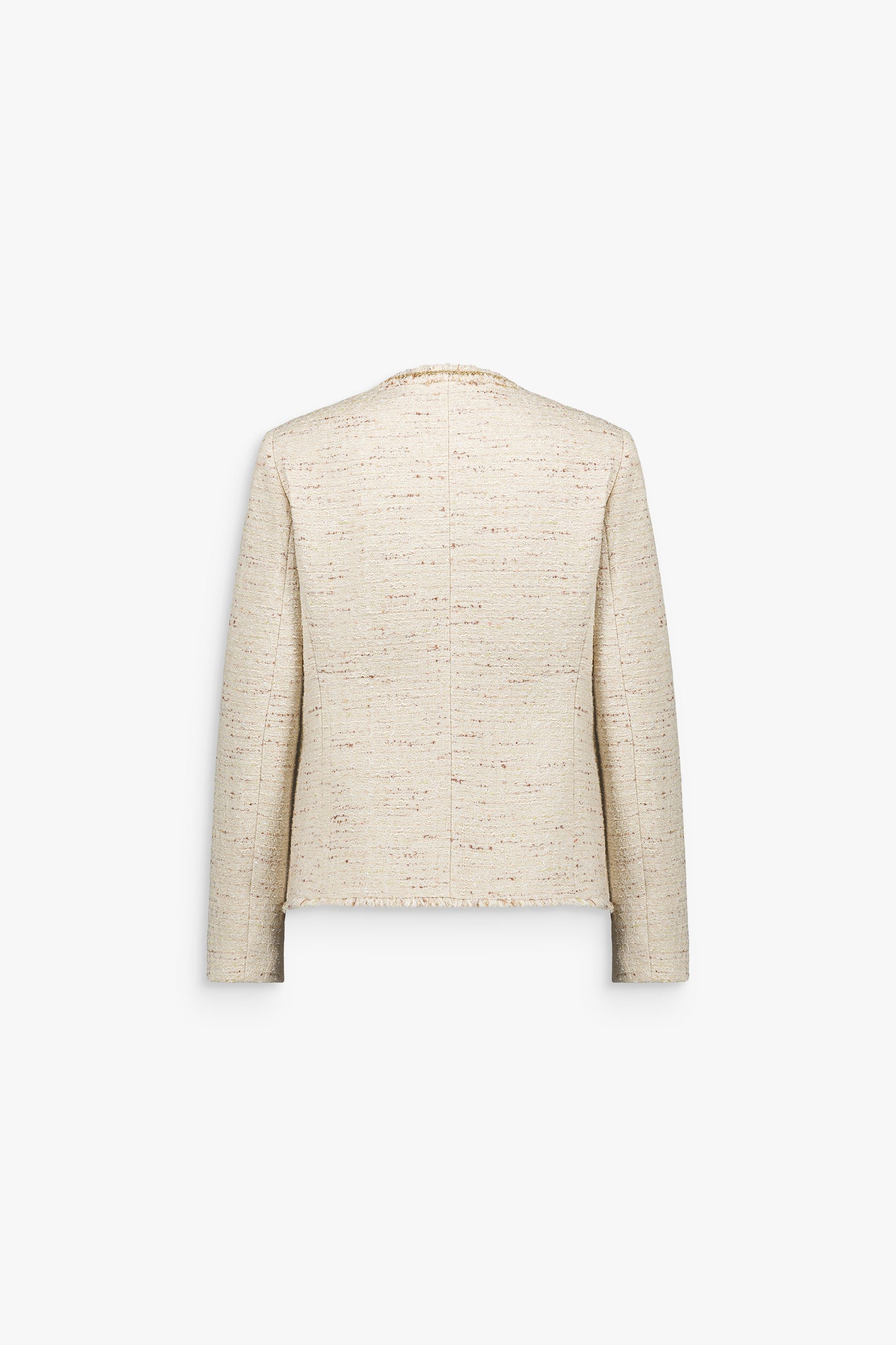 Veste droite jaune clair en tweed