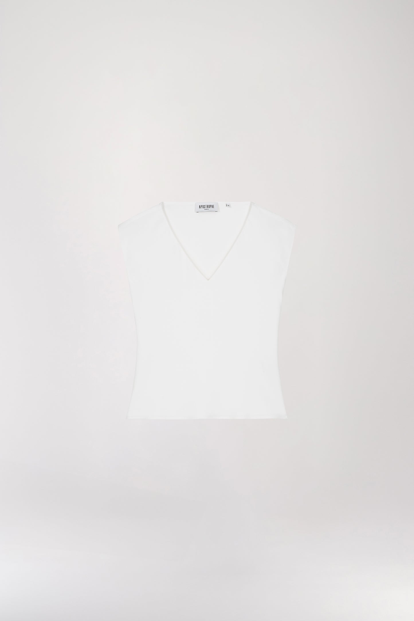 Off-White V-Neck Short Sleeve Top