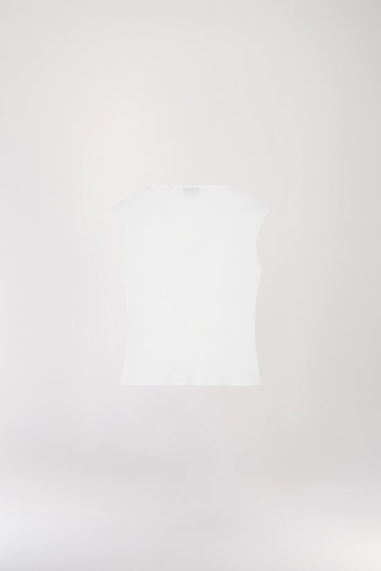 Off-White V-Neck Short Sleeve Top