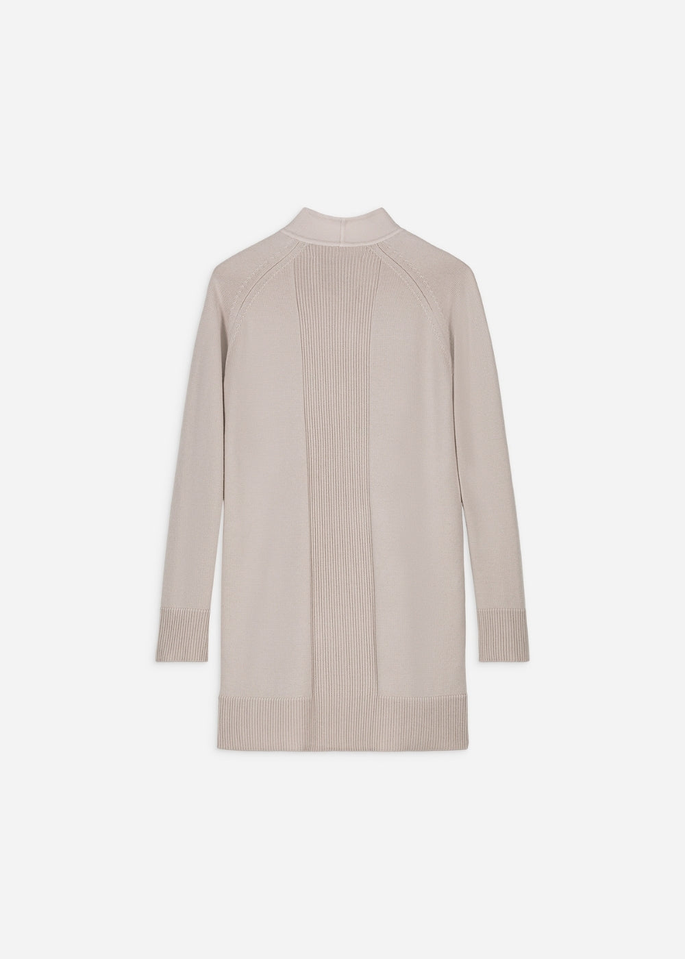 Manteau ample en béton, avec ses détails en daim et son col fluide