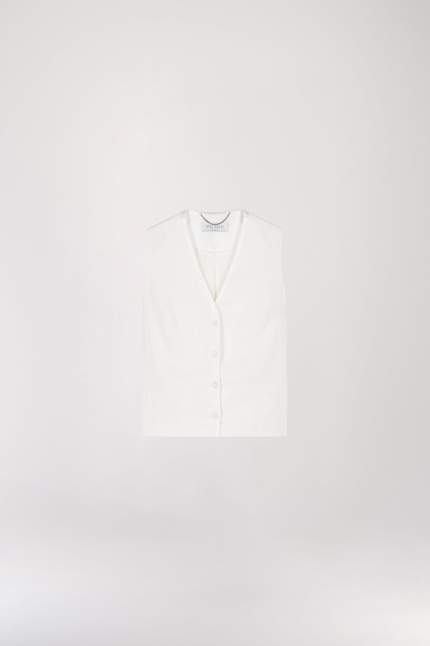 White V-neck sleeveless vest