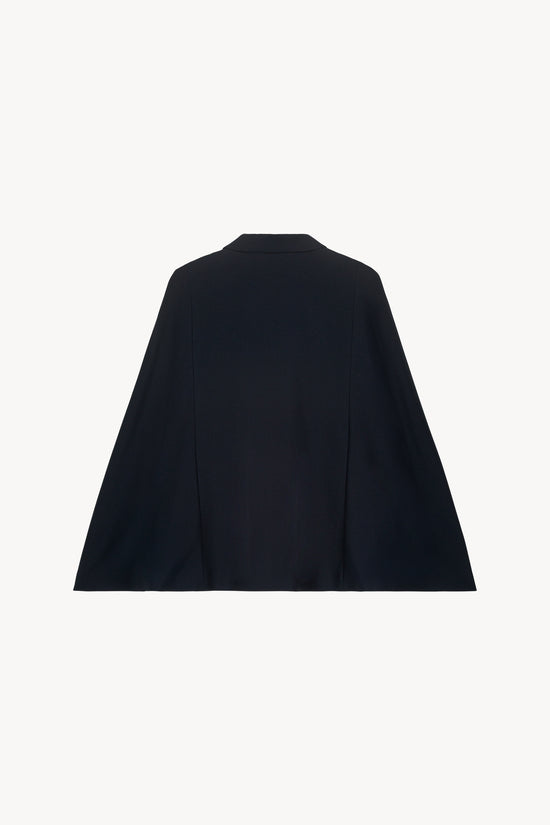 Navy double-breasted cape jacket