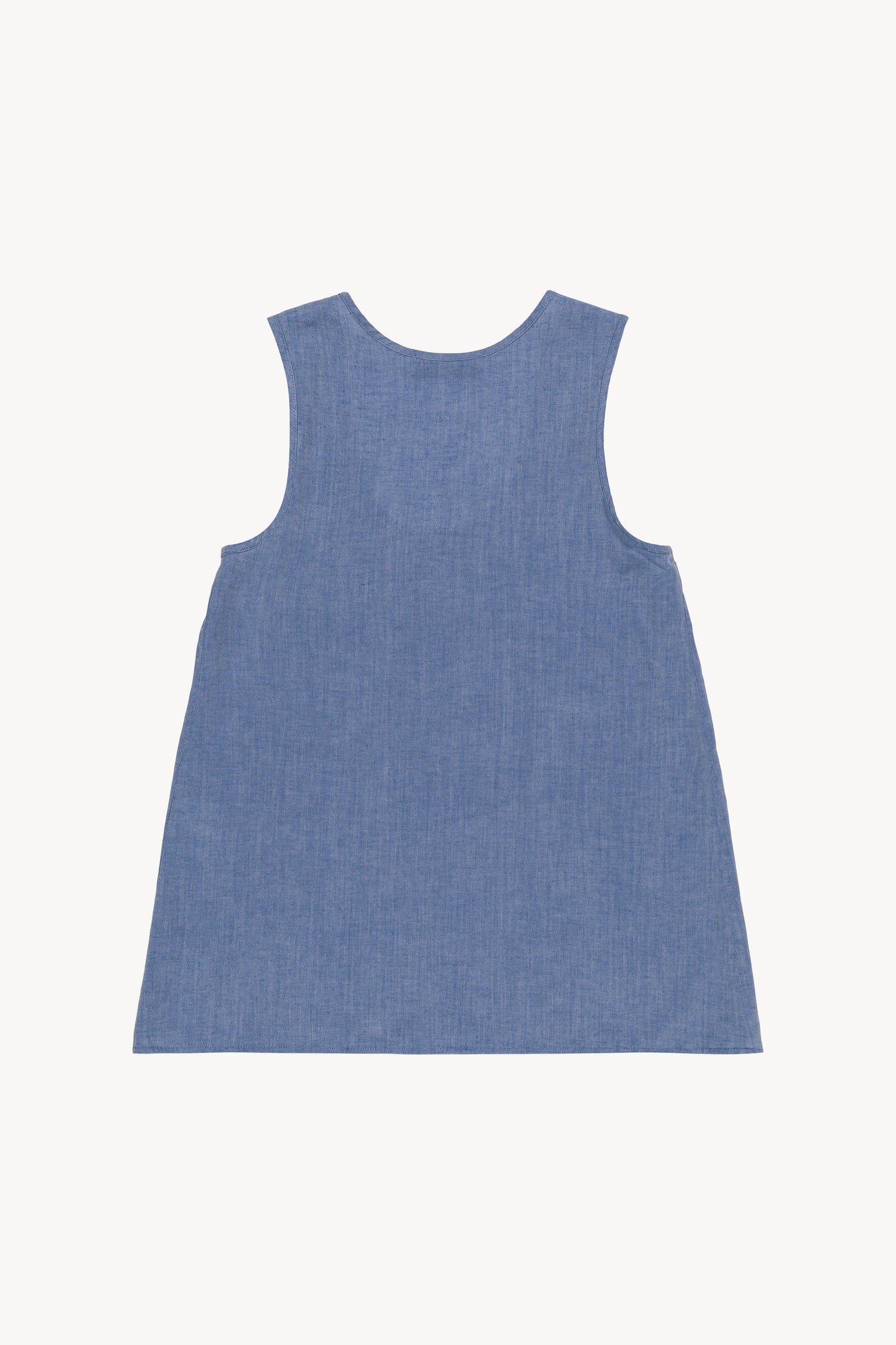 Débardeur col U bleu denim