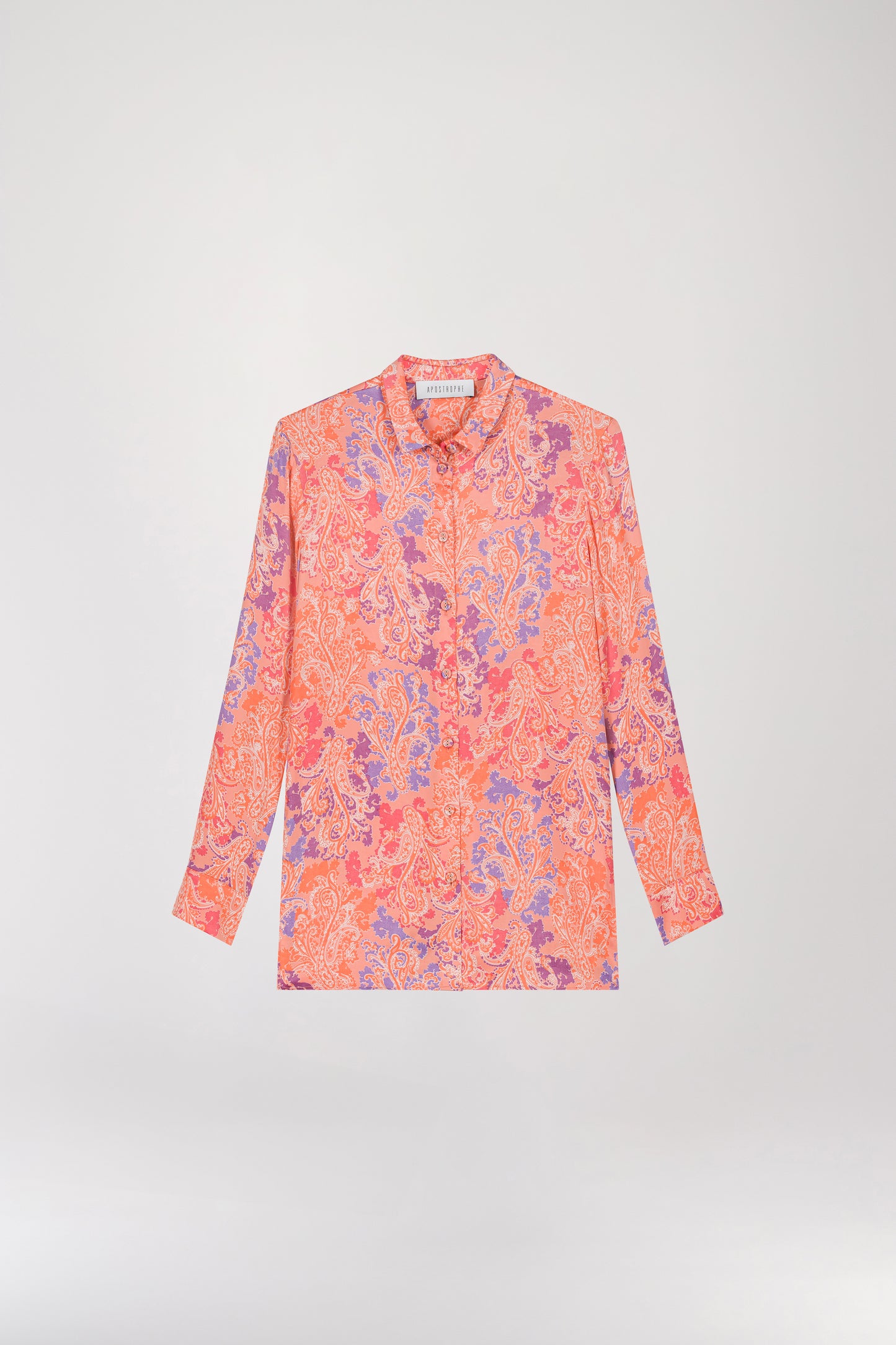 Flowy apricot print shirt