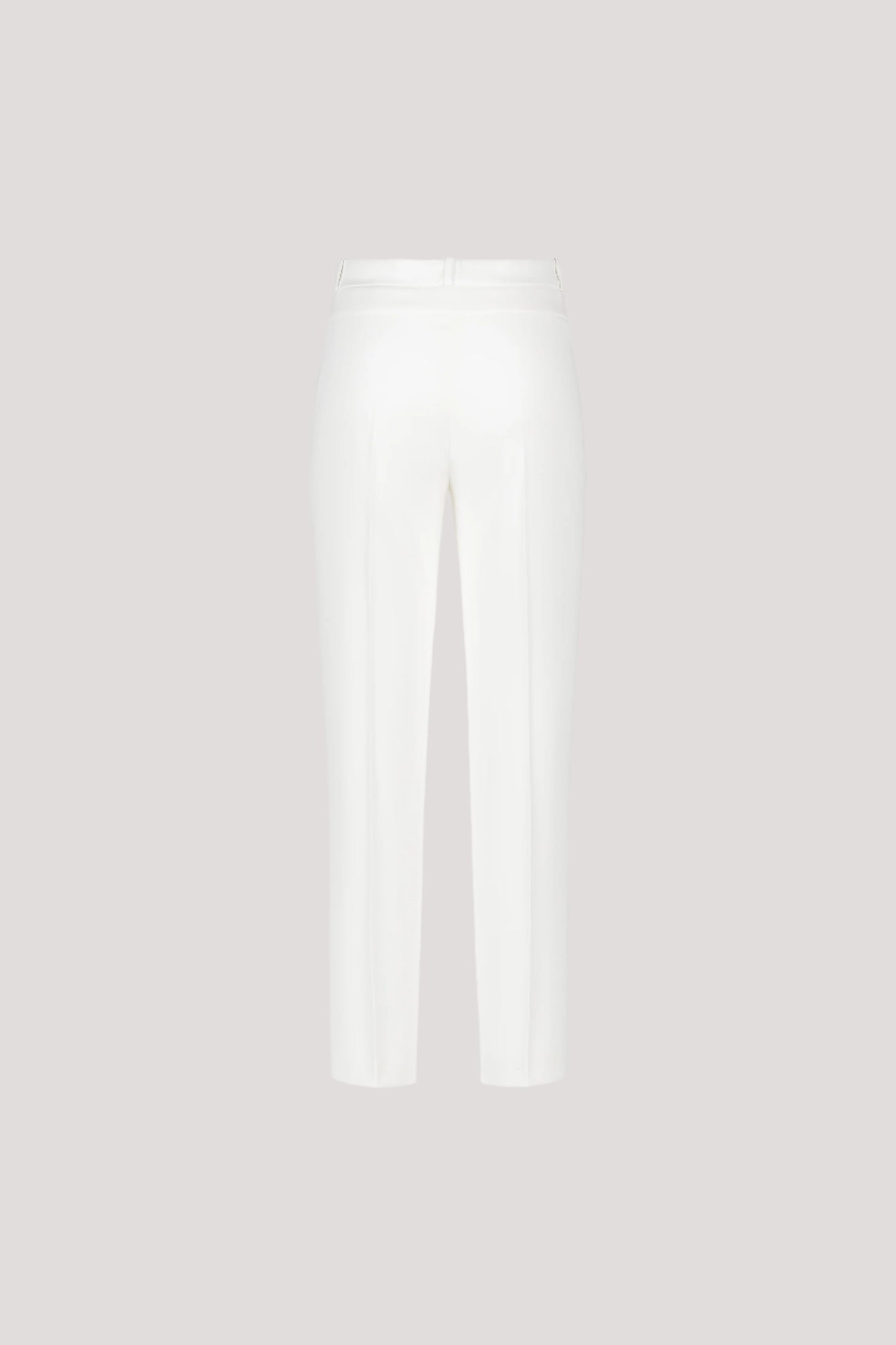 White pleated straight pants