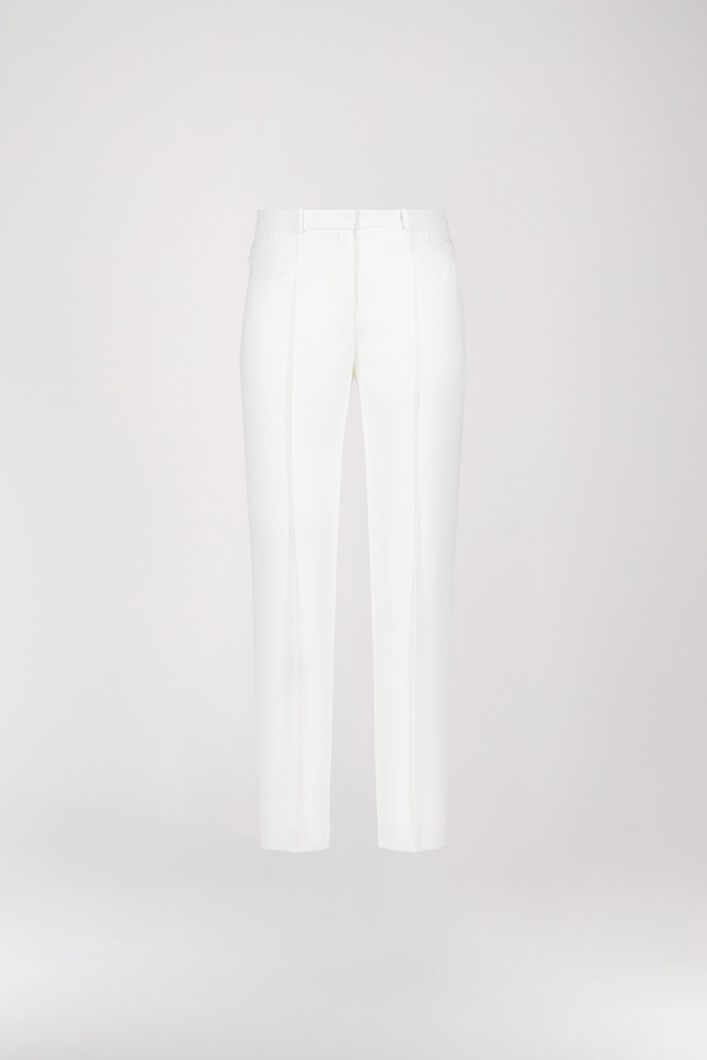 Pantalon droit à plis blanc