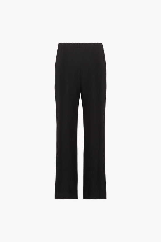 Pantalon fluide large marine avec  cordons réglables avec embouts métal gravés