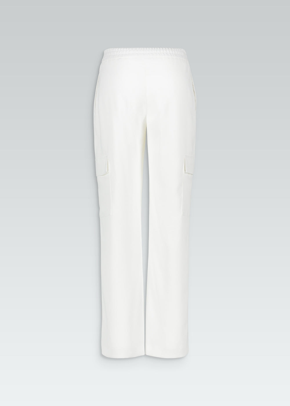 Pantalon cargo blanc poches larges latérales taille élastique