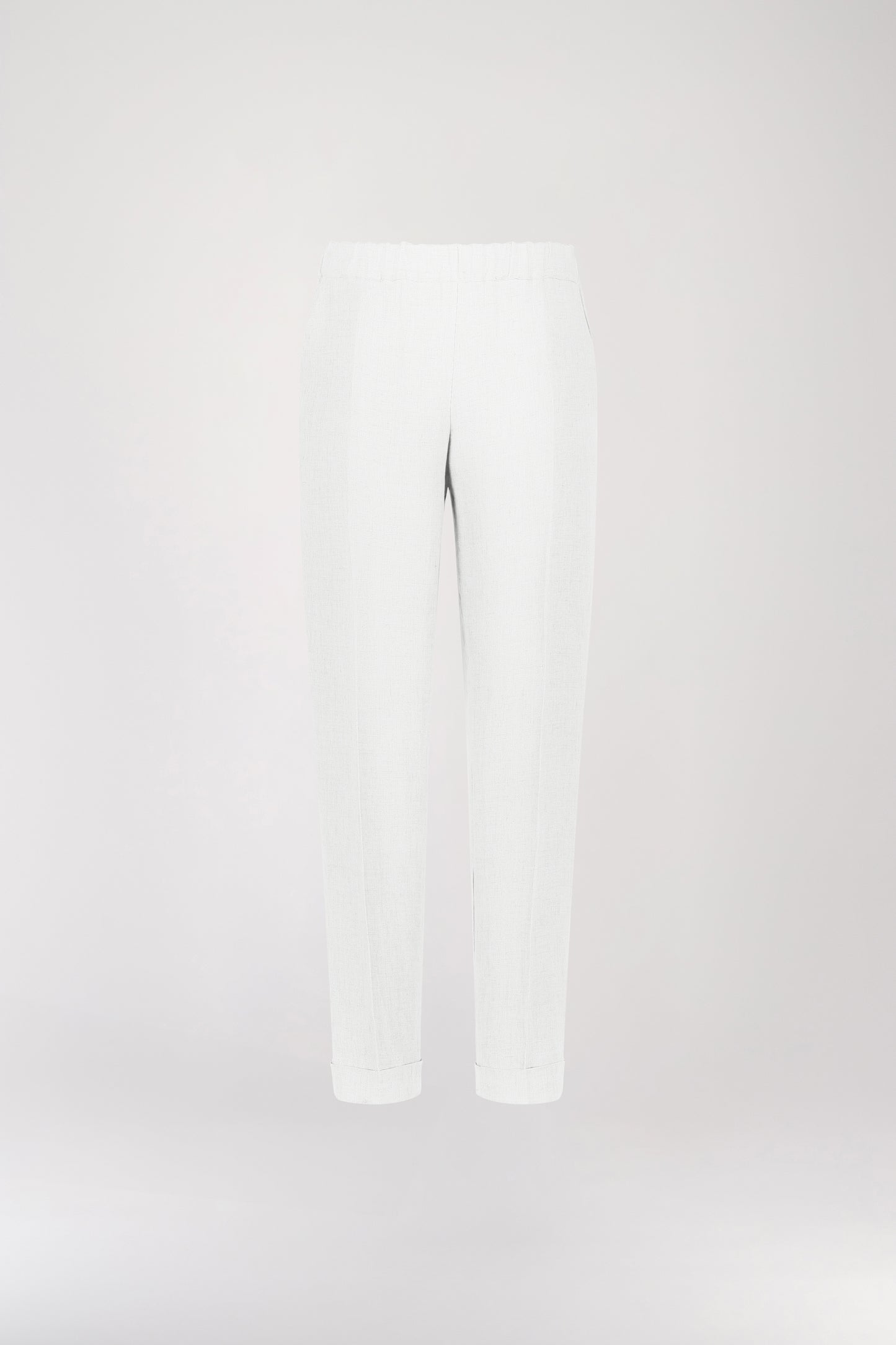 Pantalon à plis en lin blanc