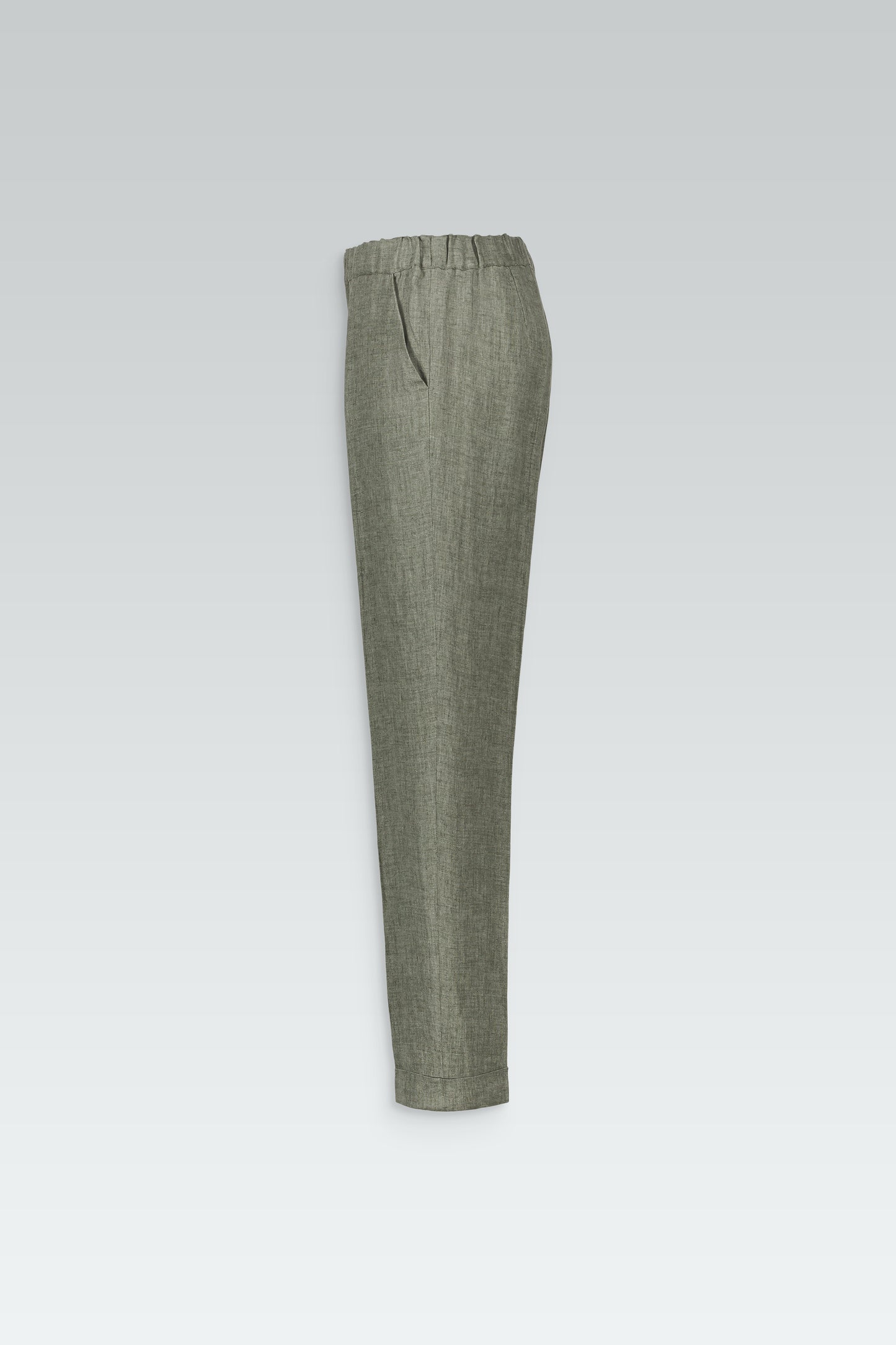 Pantalon à plis en lin vert pale