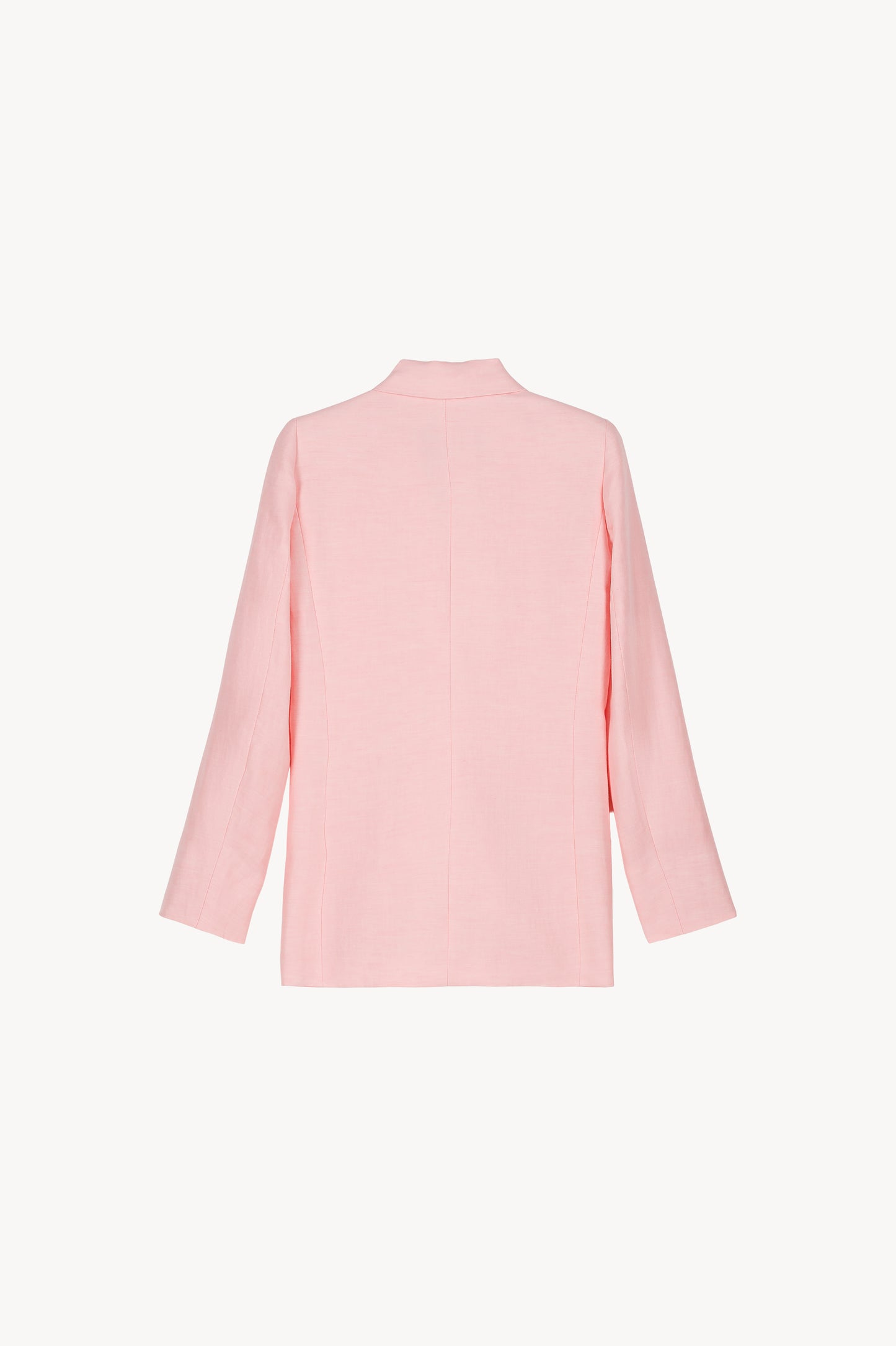 Veste tailleur en lin abricot avec col tailleur poche à rabat